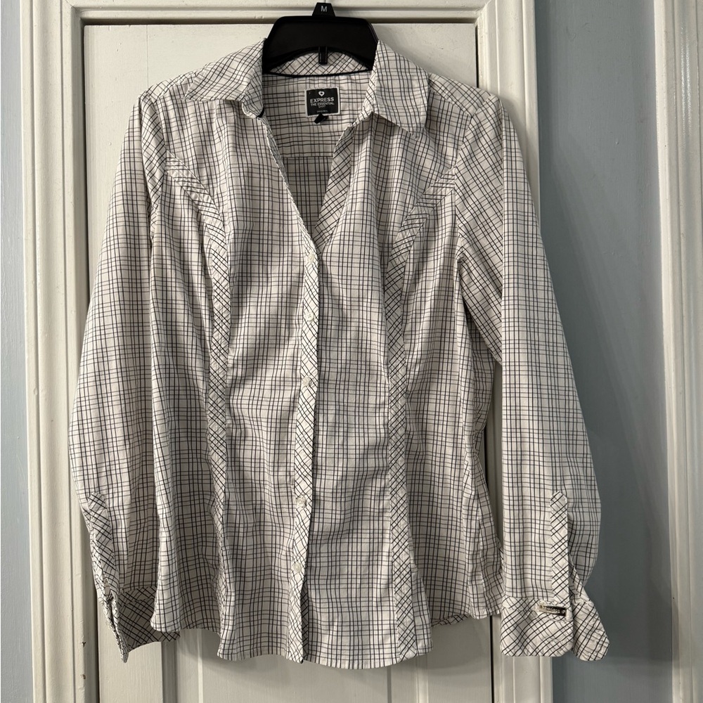 Express Black and White Checkered Shirt